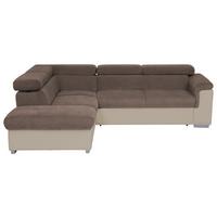 Ecksofa mit Schlaffunktion + Bettkasten Milla Taupe/Sand - Taupe/Sandfarben, Basics, Holz/Textil (217/252cm) - MID.YOU