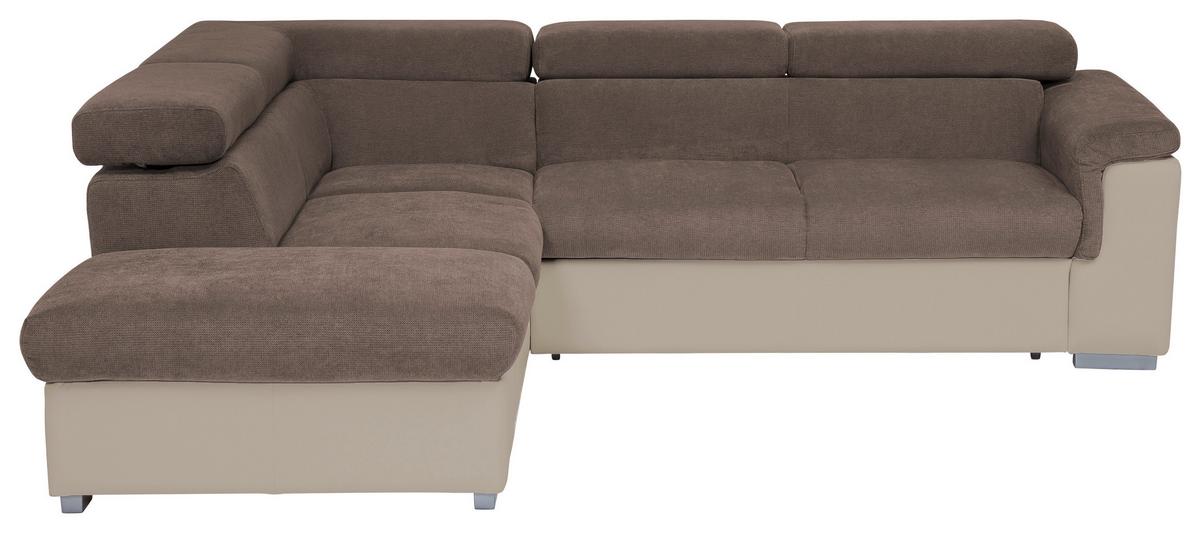 Ecksofa mit Schlaffunktion + Bettkasten Milla Taupe/Sand - Taupe/Sandfarben, Basics, Holz/Textil (217/252cm) - MID.YOU