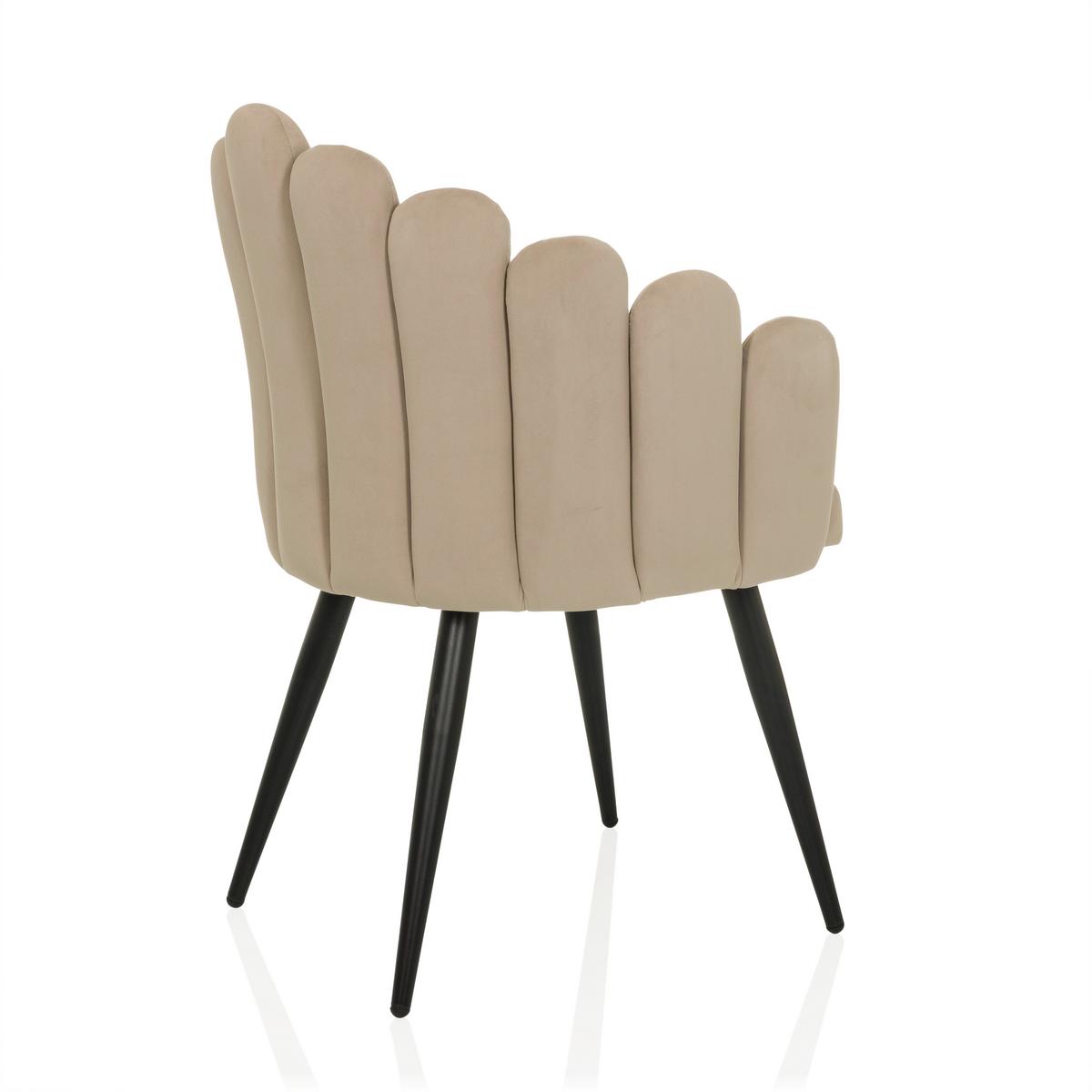 Armlehnstuhl Scallore Beige B: 63 cm - Beige/Schwarz, MODERN, Textil/Metall (63/84/56cm) - MID.YOU