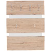 Garderobenpaneel Moya Weiß /Eichefarben B: 70 cm 6 Haken - Eichefarben/Weiß, MODERN, Holzwerkstoff/Kunststoff (70/99/2cm)