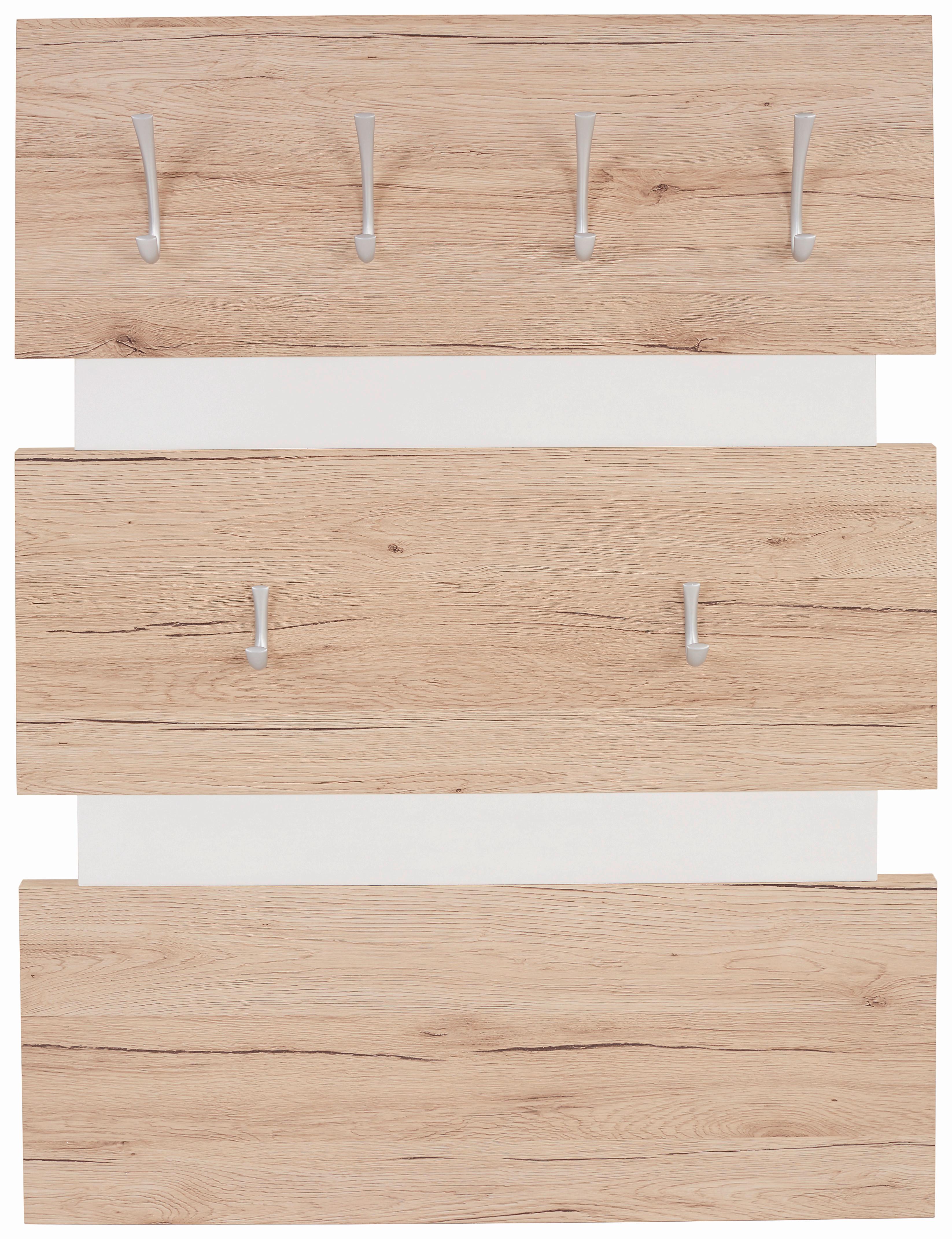 Garderobenpaneel Moya Weiß /Eichefarben B: 70 cm 6 Haken