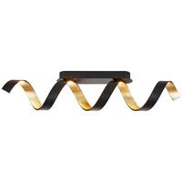 Led-deckenleuchte Helix L: 80 Cm Mit 3 Helligkeitsstufen - Goldfarben/Schwarz, Design, Metall (80/35/13,5cm)