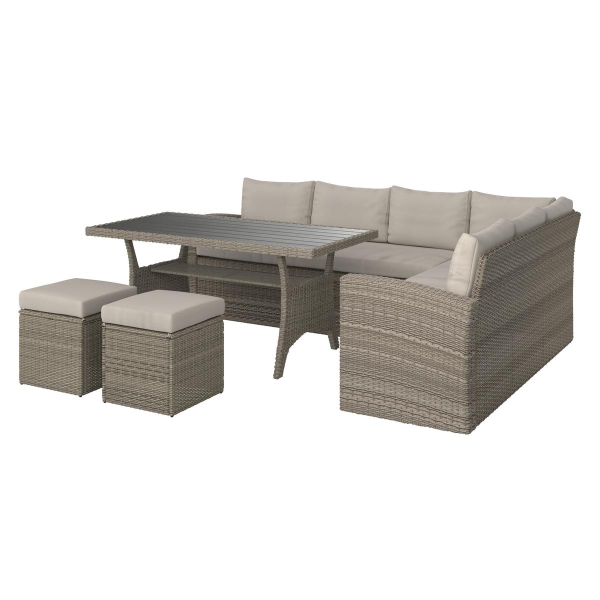 TERASOVÁ SEDACIA SÚPRAVA ALEX - sivá, Modern, textil/plast (179/73/68cm) - Mömax