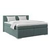 Boxspringbett Mira Webstoff Blau, Lf:160x200cm - Blau/Silberfarben, KONVENTIONELL, Holz/Textil (160/200cm)