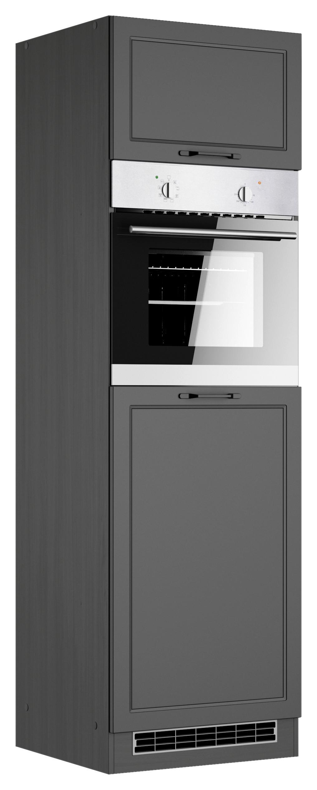 Geräteumbauschrank Meran B: 60 cm Grau - Grau, LIFESTYLE, Holzwerkstoff (60/200/60cm) - Held
