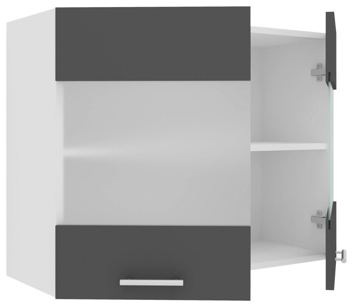 Küchenoberschrank Esilo B: 80 cm Anthrazit/Weiß - Anthrazit/Weiß, KONVENTIONELL, Glas/Holzwerkstoff (80/60/31cm) - MID.YOU