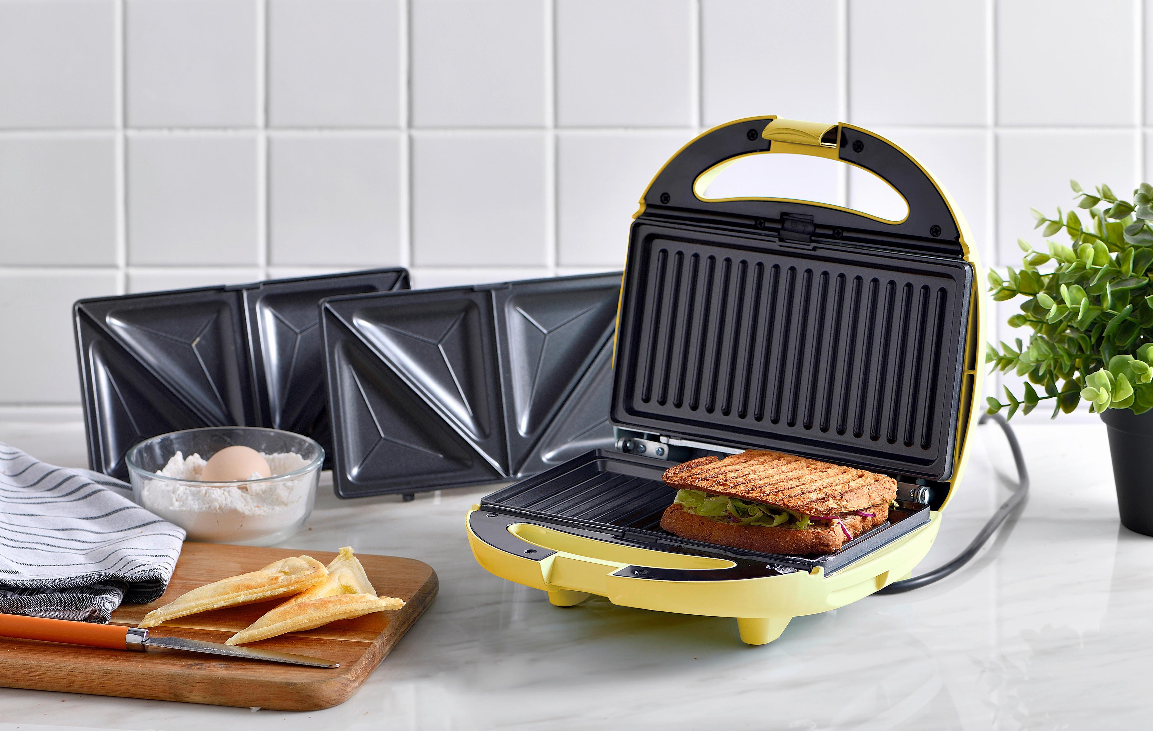 Sandwichtoaster Classic Gelb - Gelb, Basics, Kunststoff/Metall (23,2/22/9,6cm)