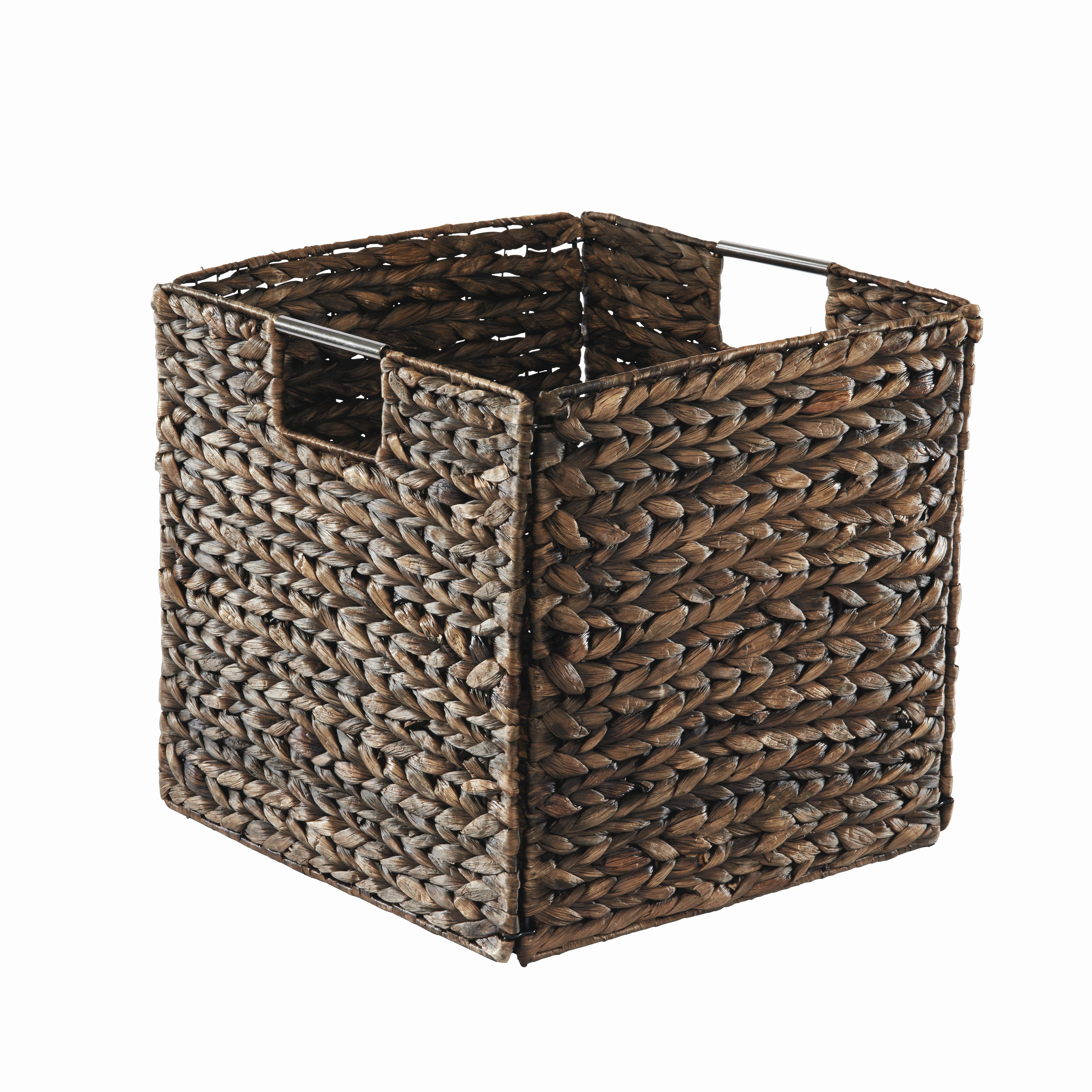 KOŠ DO REGÁLU ANNA - hnědá, Lifestyle, kov/přírodní materiály (33/32/33cm) - Zandiara
