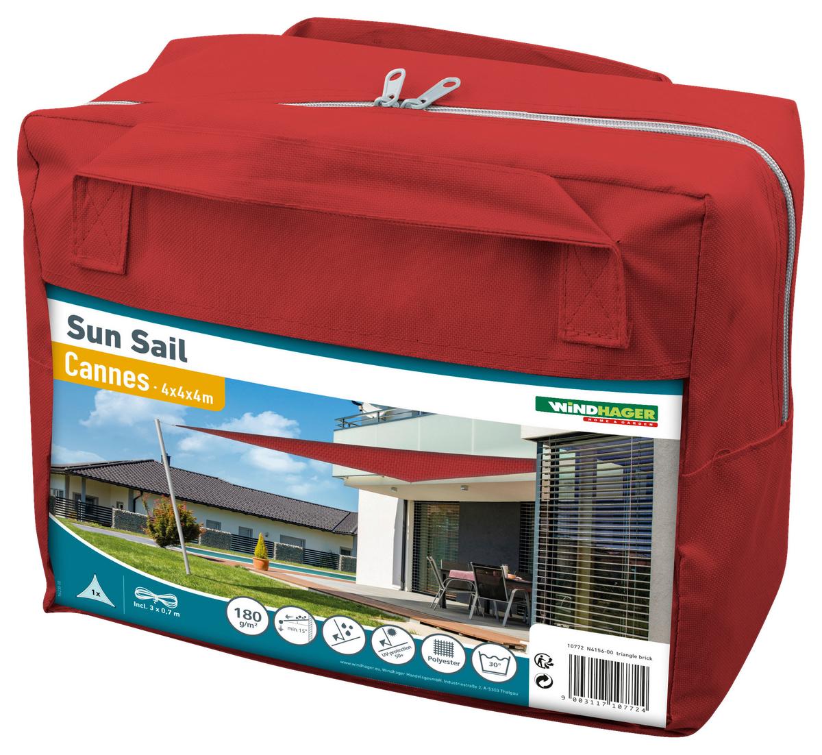 Sonnensegel Dreieckig 4x4x4 M - Dunkelrot, Basics (400/400/400cm)