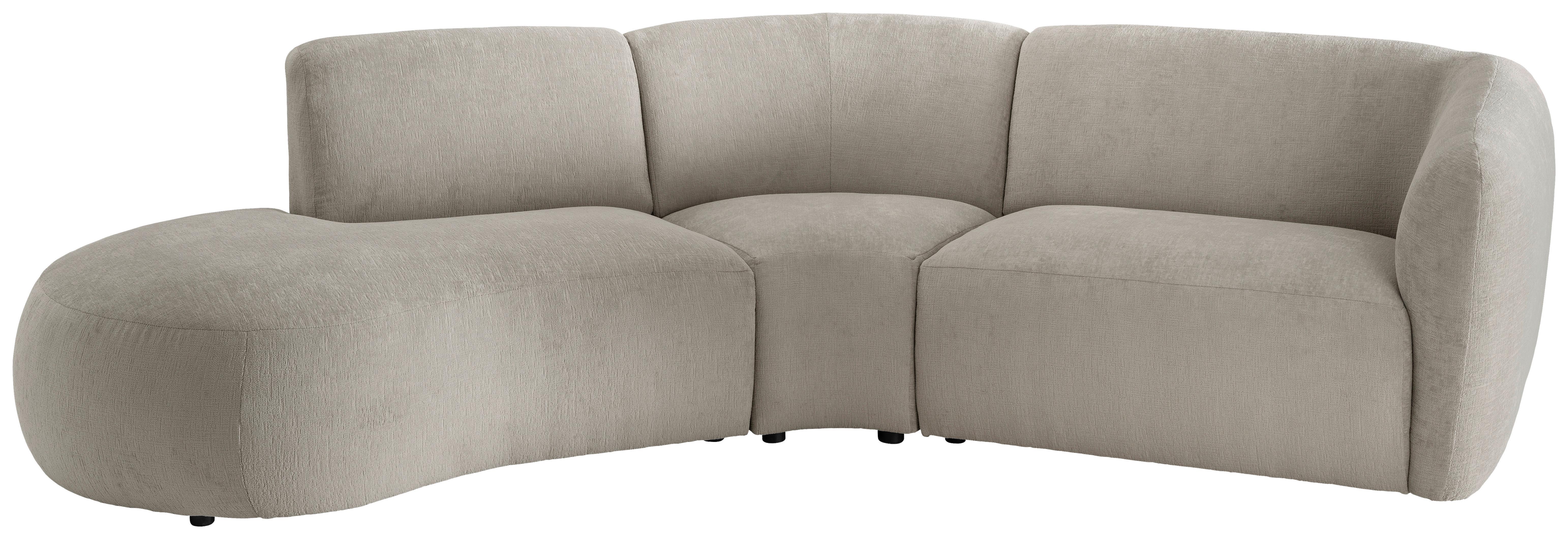 ECKSOFA Jesi, Taupe S: 182x276 cm - Taupe/Schwarz, MODERN, Textil (182/276cm) - Livetastic