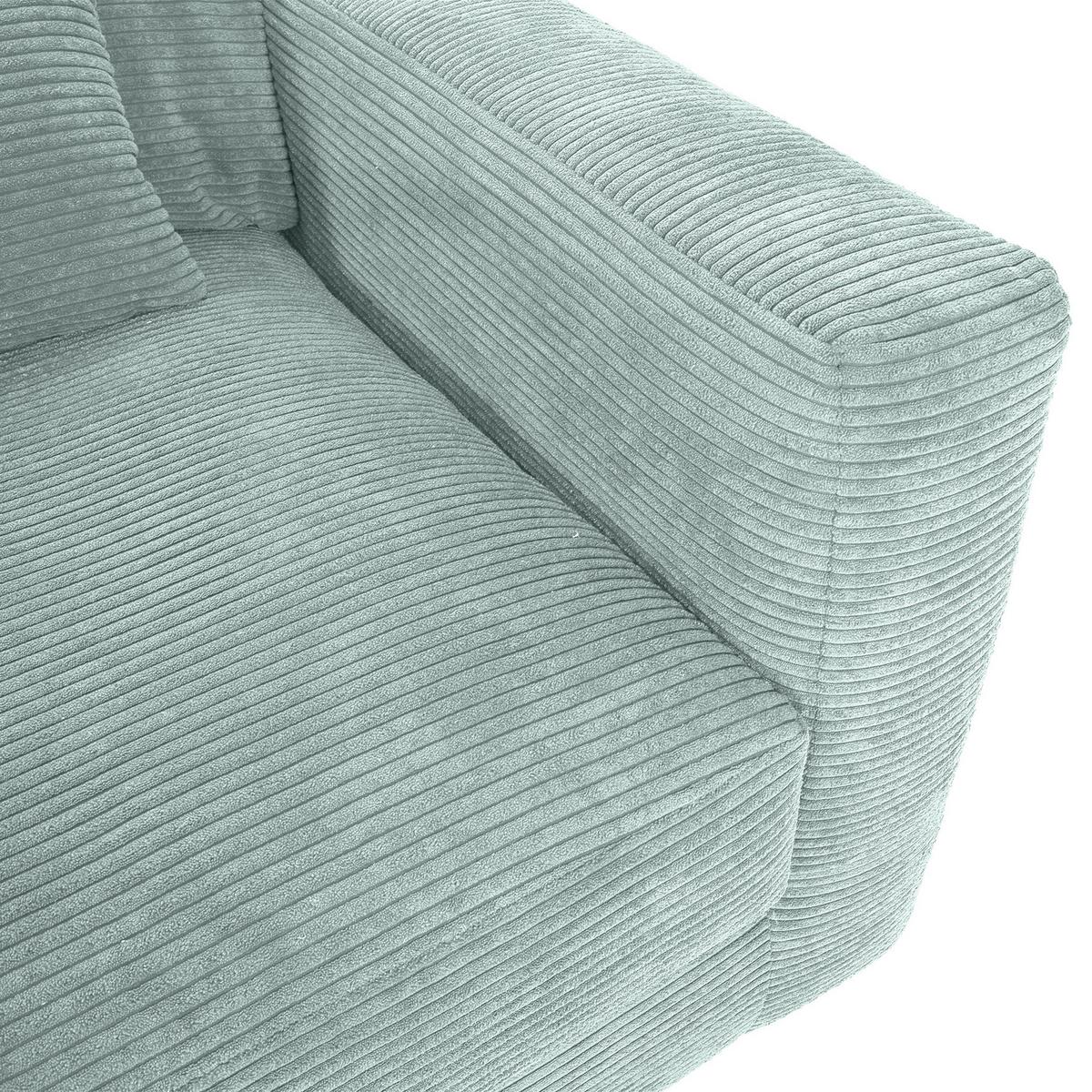 Bigsofa Manolis B: 260 Cm Mintgrün Cord - Schwarz/Mintgrün, KONVENTIONELL, Textil (260/66/115cm) - MID.YOU