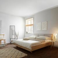 Manželská posteľ Dormio, šampanská/dekor dub 180x200 - čierna/šampanská, Modern, kov/drevo (180/200cm) - Bessagi Home