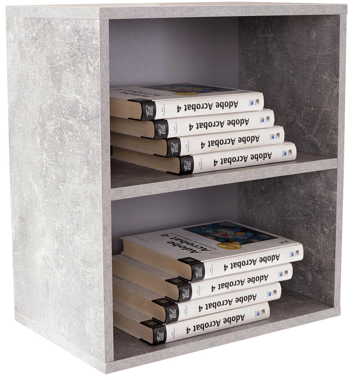 Hängeregal Elke B: 50 Cm Betonoptik 2 Fächer - Grau, MODERN, Holzwerkstoff (50/50/26cm)