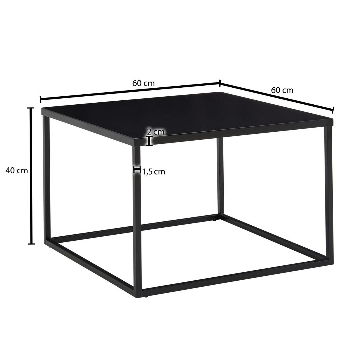 Konferenční stolek černý š: 60cm - černá, Moderní, kov (60/60/40cm) - MID.YOU