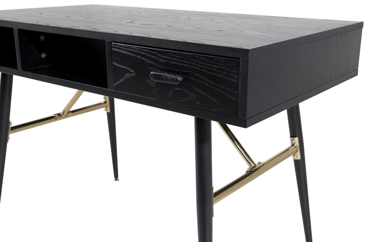 Konsolentisch Gold - Schwarz, Design, Holzwerkstoff/Metall (110/75/110cm) - Livetastic