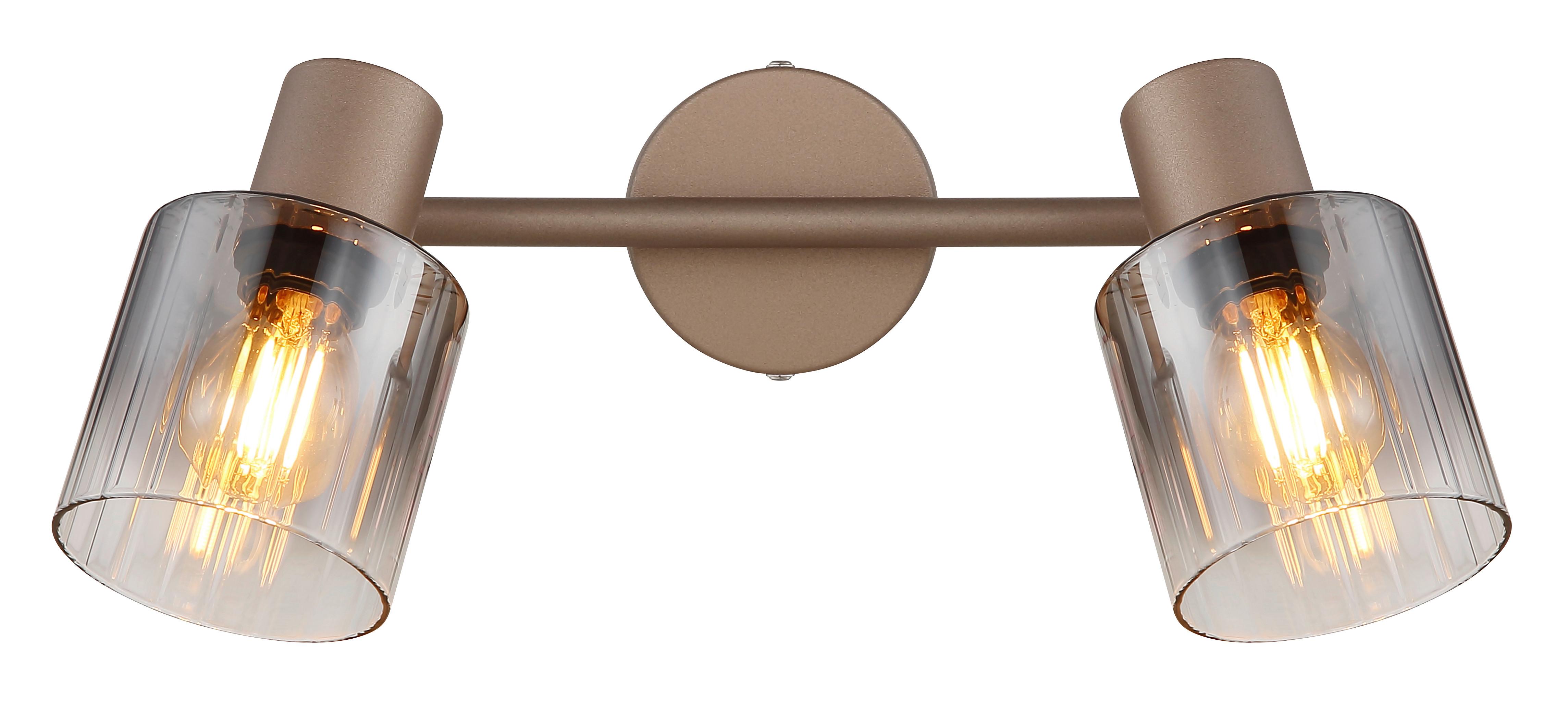 BODOVÉ SVIETIDLO WALTON - číra/cappuccino, Design, kov/sklo (26/8/15cm) - Globo