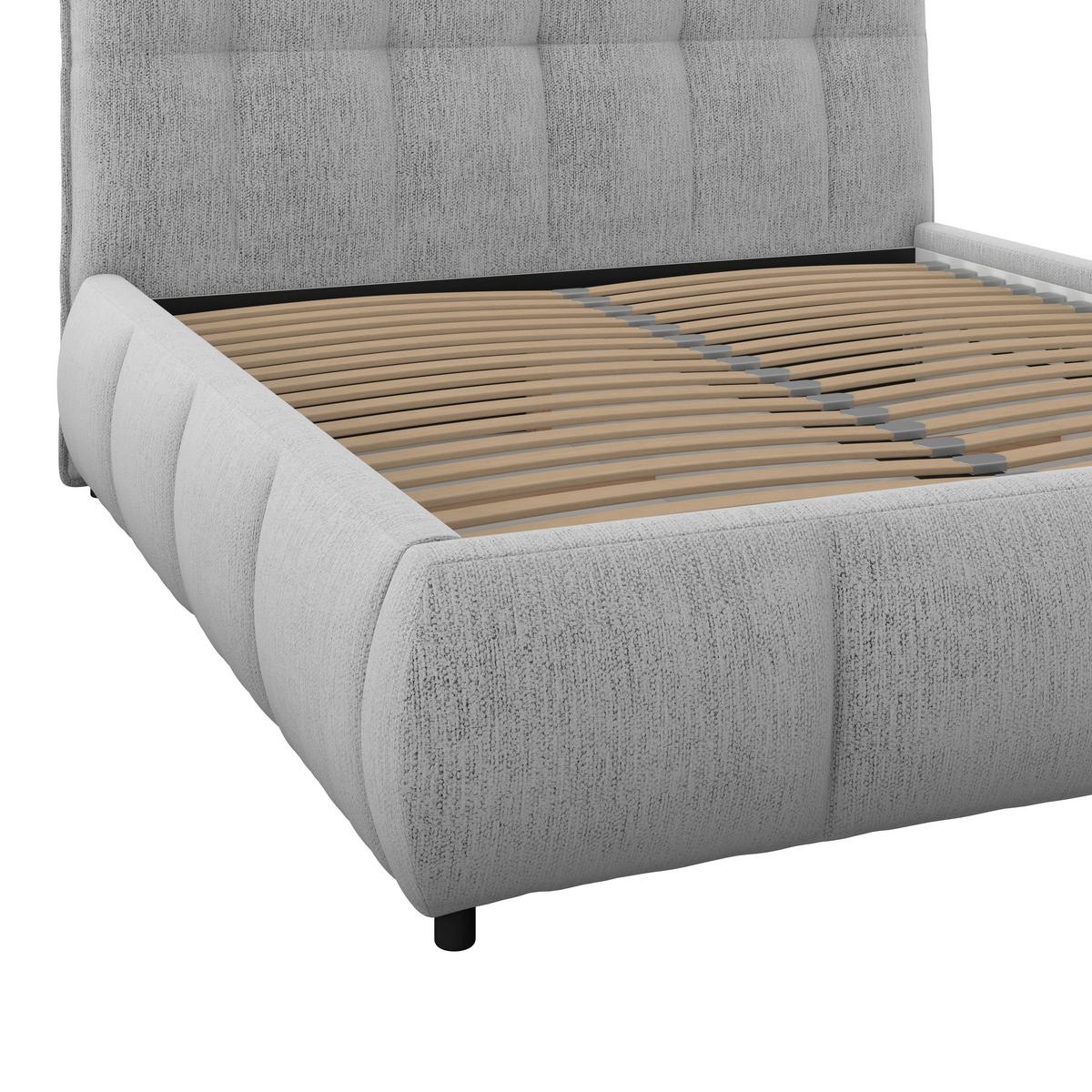 Polsterbett Limo Hellgrau 140x200 cm - Hellgrau/Schwarz, KONVENTIONELL, Holz/Holzwerkstoff (140/200cm) - James Wood