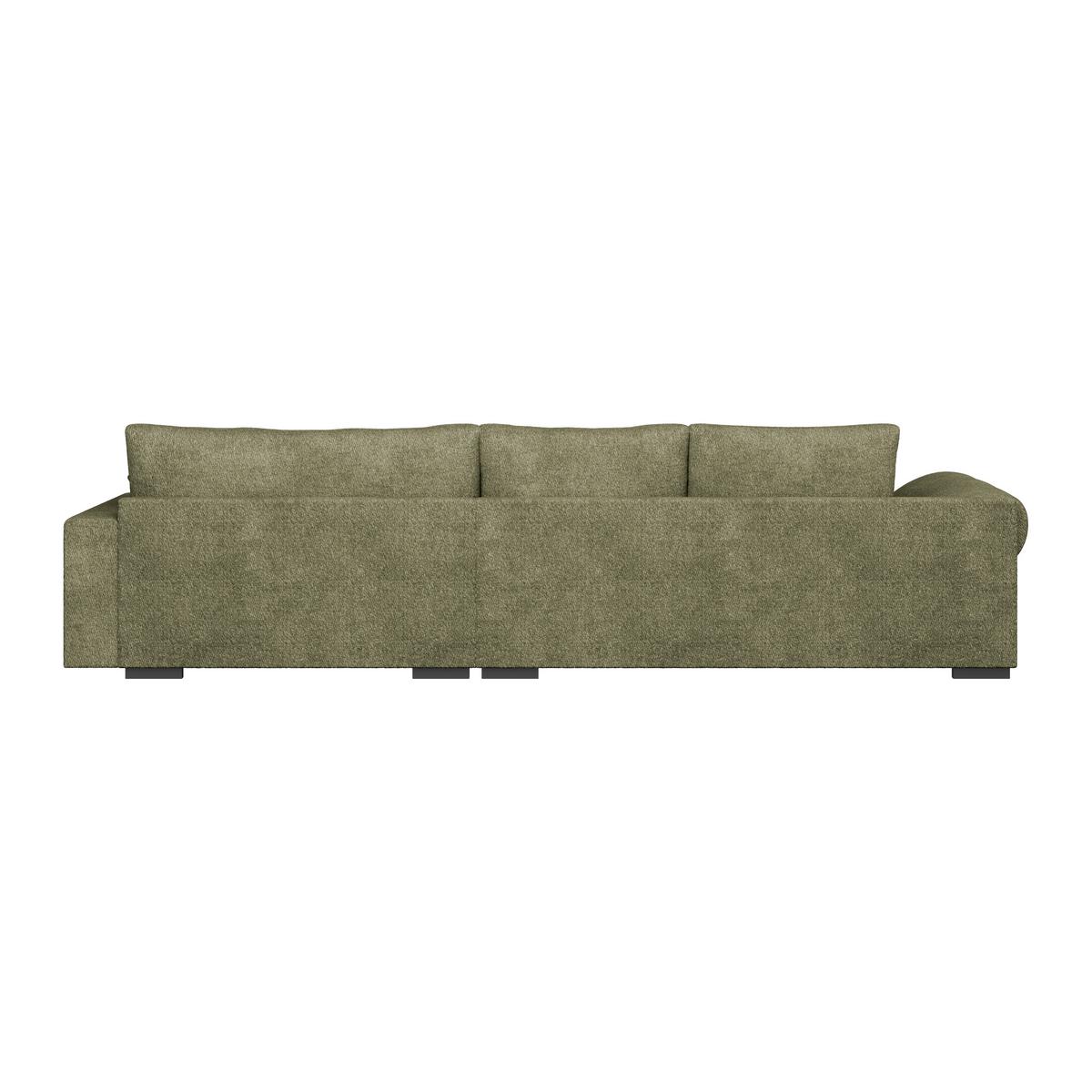 Boxspringecksofa Emil Webstoff dunkelgrün, S:343x217cm - Dunkelgrün/Schwarz, ROMANTIK / LANDHAUS, Holzwerkstoff/Textil (343/217cm)