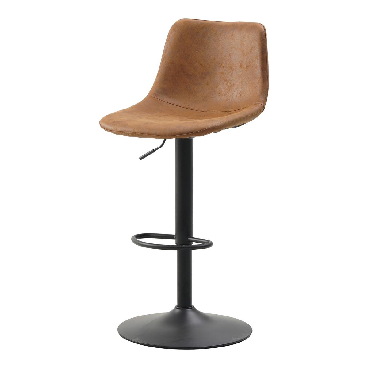 BARHOCKER-SET Glenn Cognac B: 45cm - Cognac/Schwarz, Basics, Textil/Metall (45/90/52cm) - MID.YOU