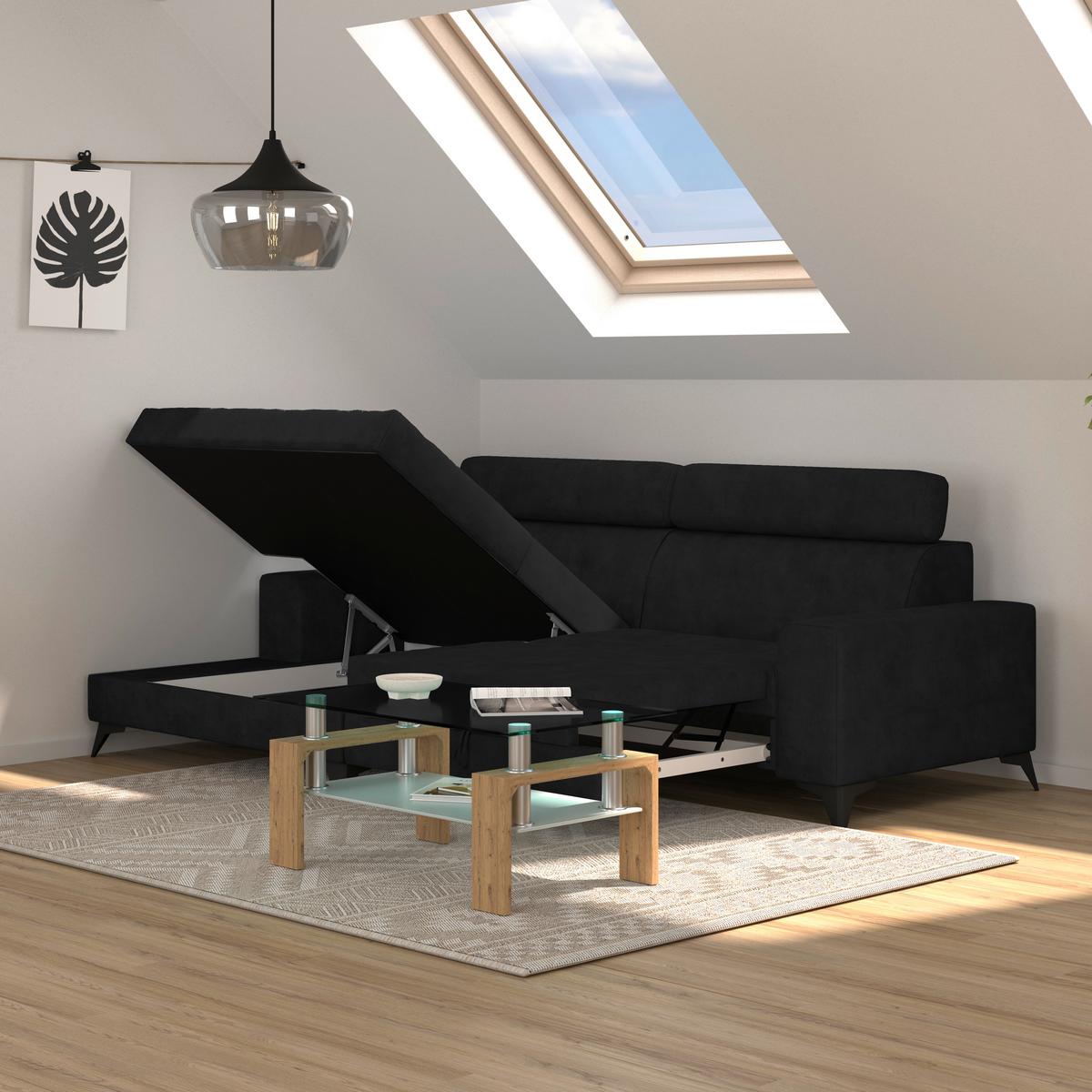 Wohnlandschaft Florida - Anthrazit, MODERN, Holz/Holzwerkstoff (175/275cm)