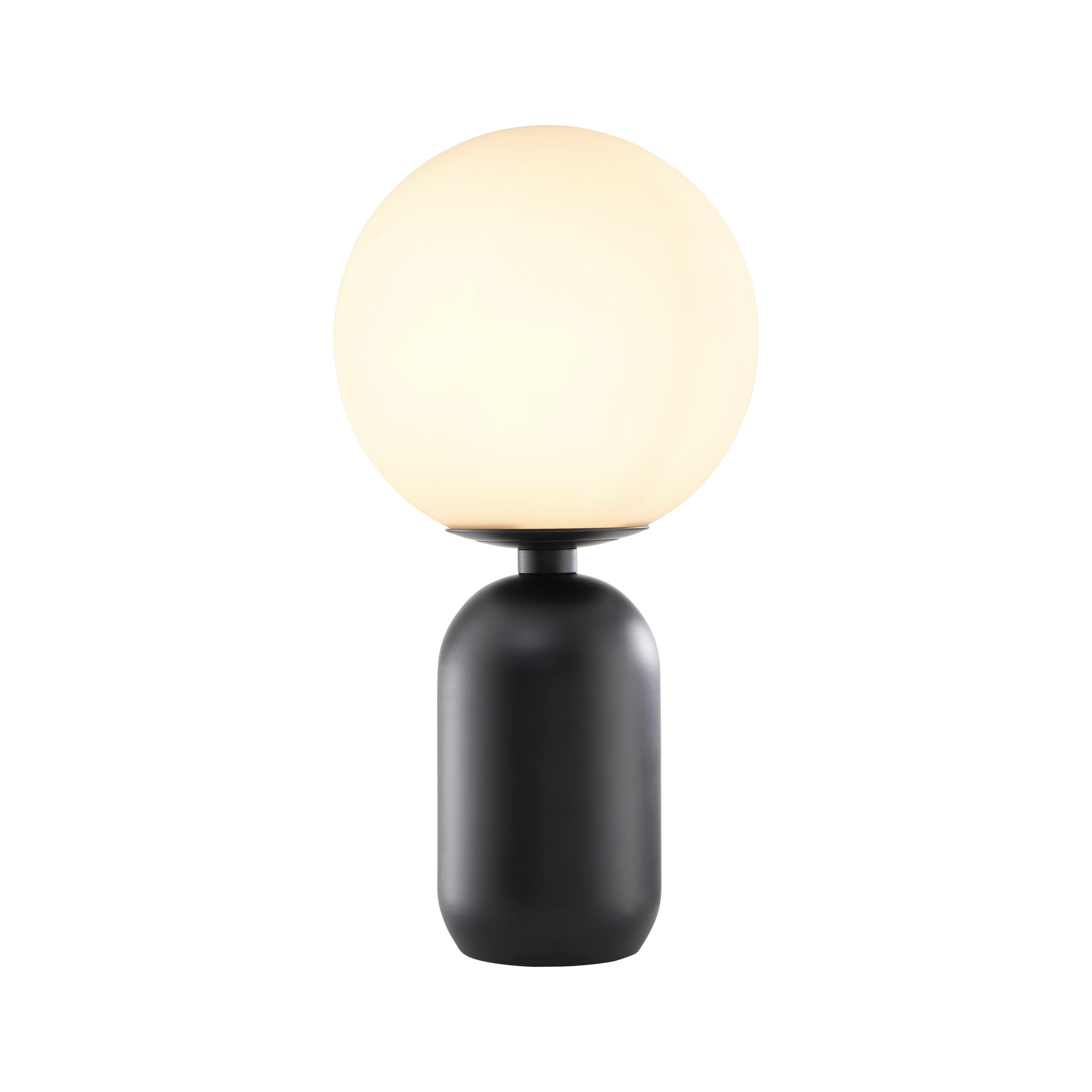 Stolná Lampa Tiano Čierna - čierna, Moderný, kov/sklo (25/48,5cm) - Bessagi Home