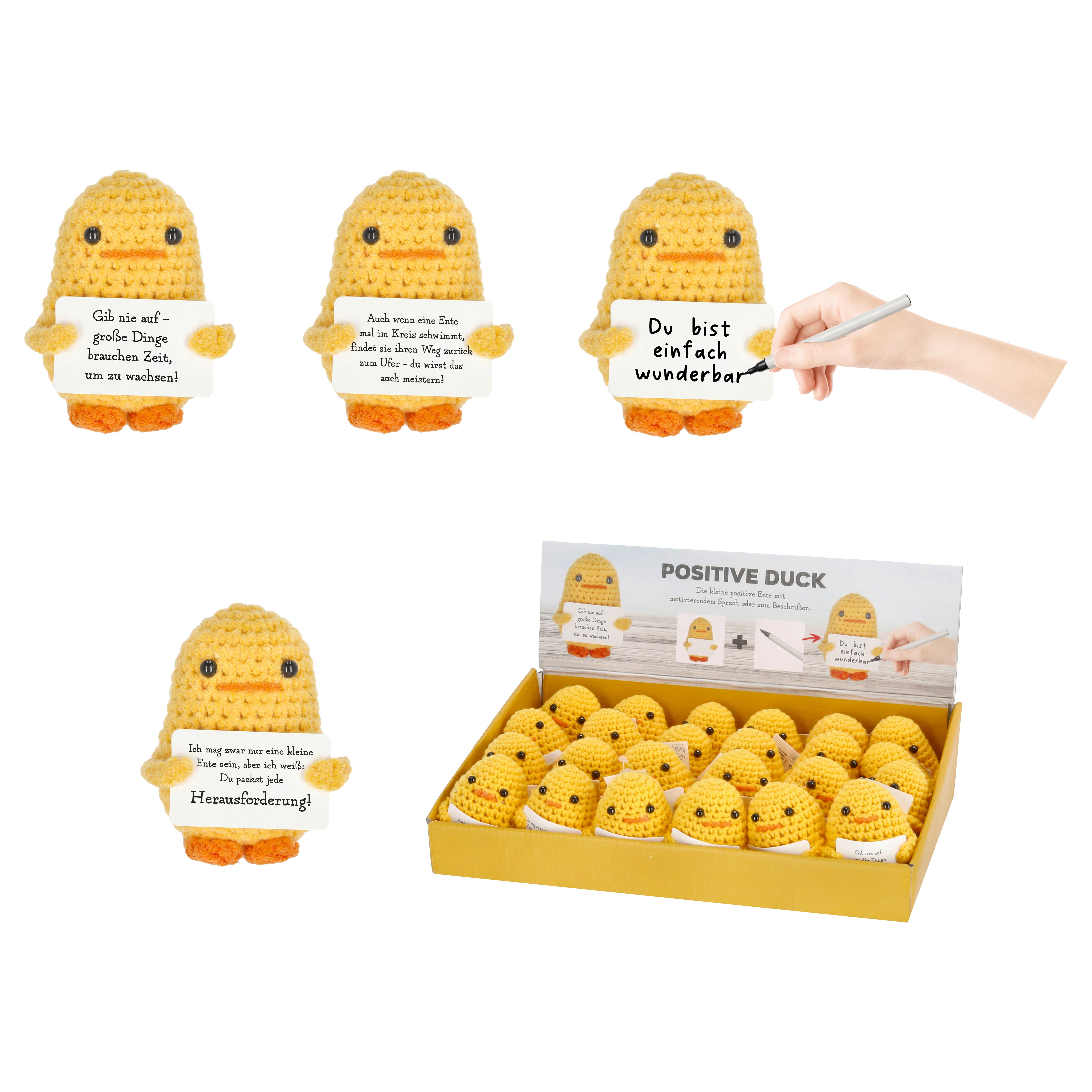 Dekokopf Positive Duck - Gelb, Basics, Textil (4,7/7,6/4,7cm)
