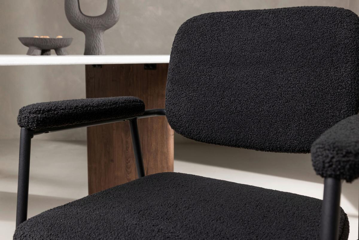 Stuhl-Set Yesterday - Schwarz, Design, Textil/Metall (58/90/61cm) - Livetastic