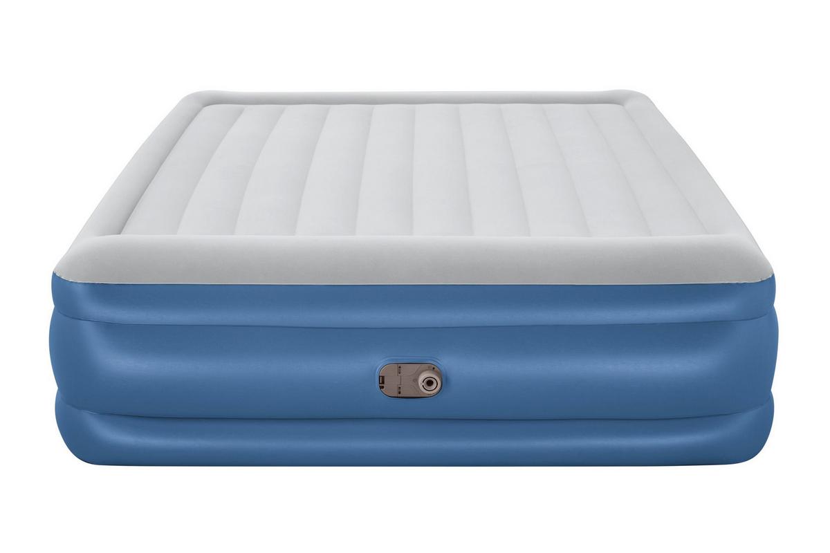 Luftbett Robert 203x193x56 Cm Bis 300kg, Inkl. Pumpe - Dunkelblau/Grau, KONVENTIONELL, Kunststoff/Metall (203/193/56cm) - Bestway