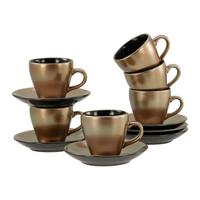 Espressotasse Mit Untertasse Golden Days Schwarz/goldfarben - Goldfarben/Schwarz, Basics, Keramik - Creatable