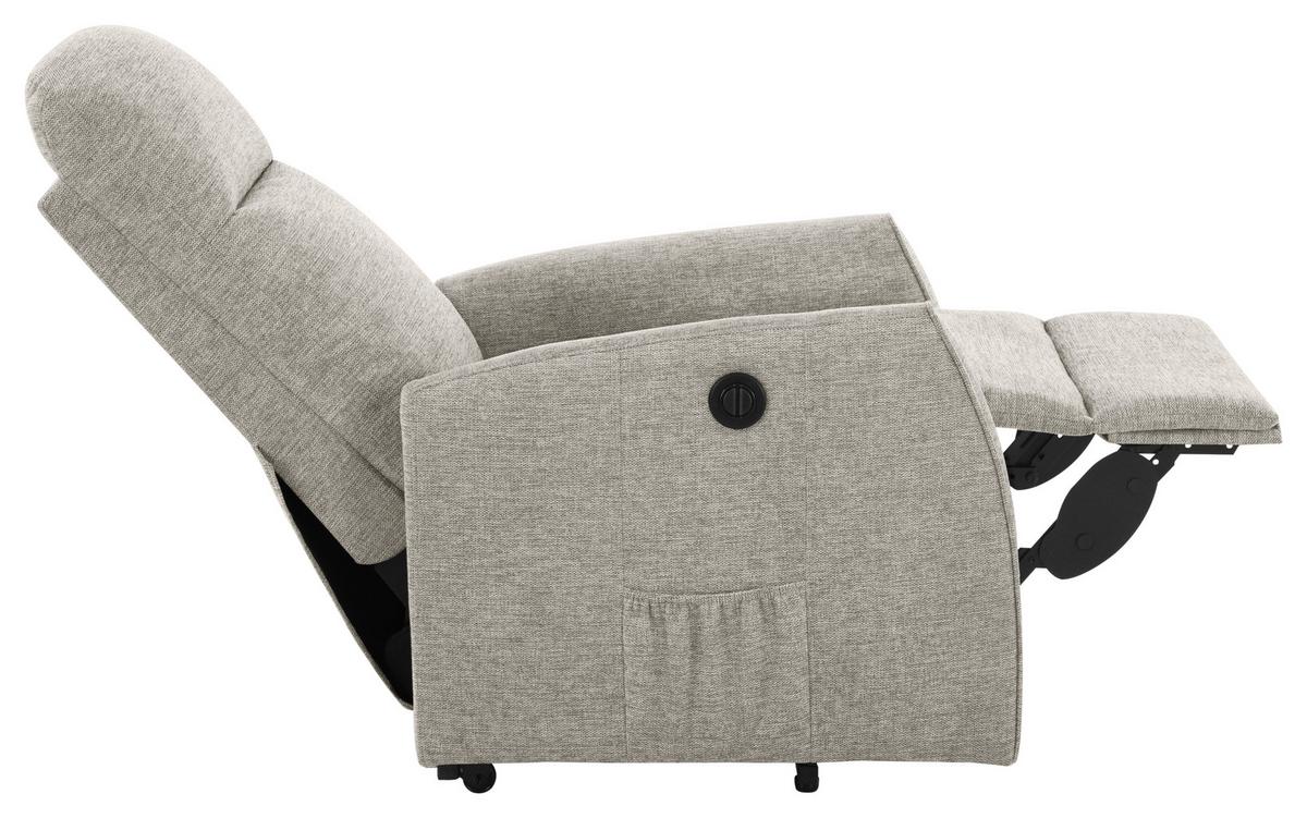 Televízne kreslo ATHEN, s pomocou pri vstávaní - taupe, Modern, kov/drevo (67,5/107/88,5cm)