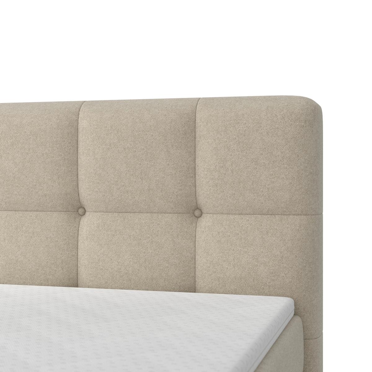 Posteľ boxspring MARBELLA 180x200, béžová - čierna/béžová, Modern, kov/drevo (180/200cm) - Bessagi Home