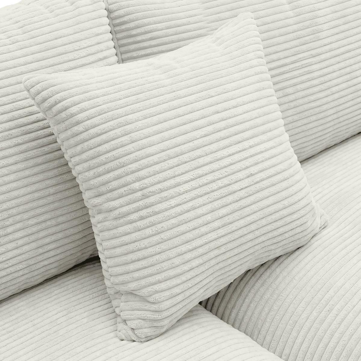 Rohová sedačka PEDRO, pravá, béžový manšestr - černá/béžová, Moderní, textil/plast (300/190cm) - Mömax
