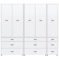 Kleiderschrank Kivo Weiß, B: 225 Cm - Weiß, Basics, Holzwerkstoff (225/199,6/52,1cm)