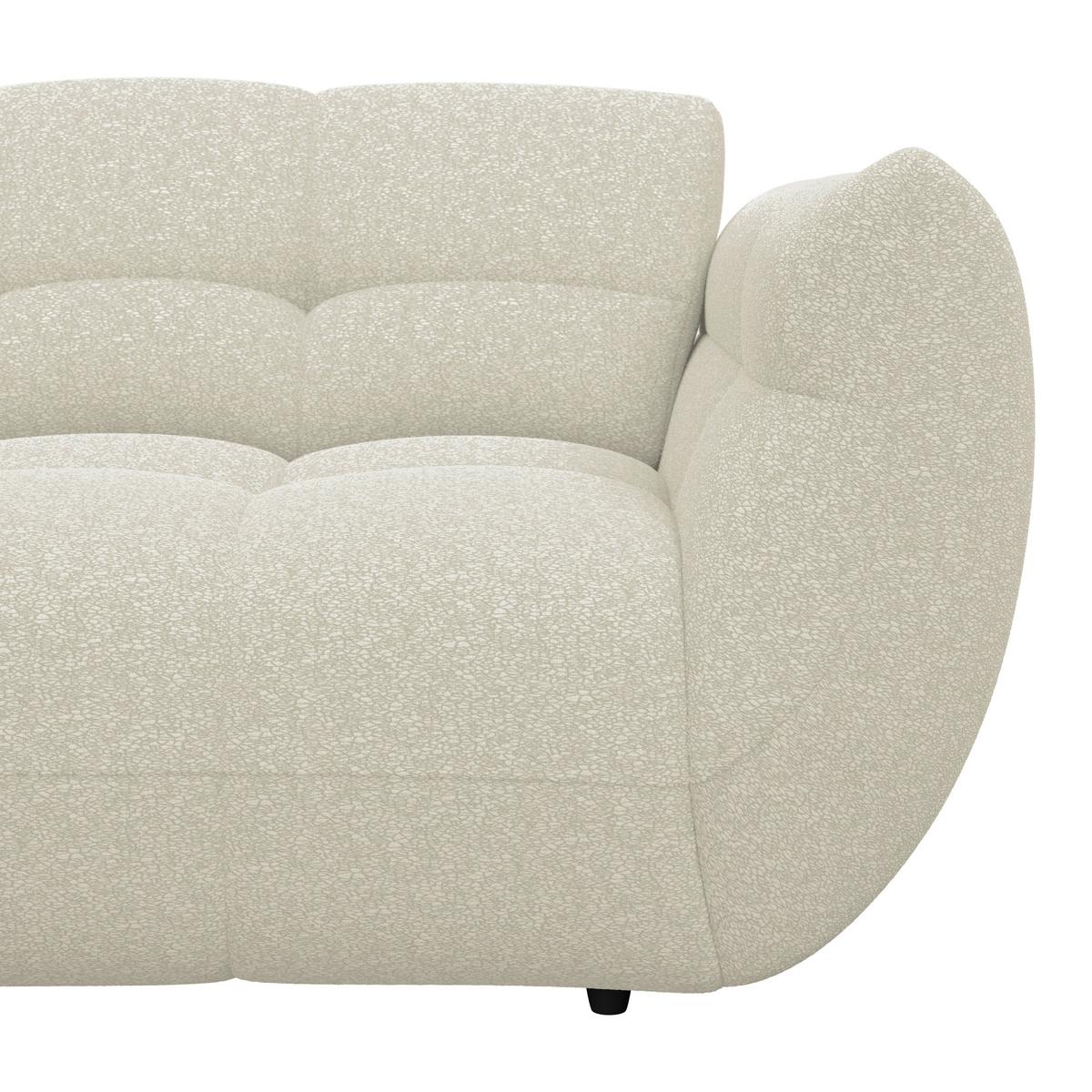 Ecksofa Panda Chenille elfenbein, 178x280cm - Elfenbein/Dunkelgrün, Trend, Textil (178/280cm)