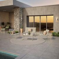 Loungegarnitur Porec Metall/glas - Grün, MODERN, Glas/Textil - Luca Bessoni