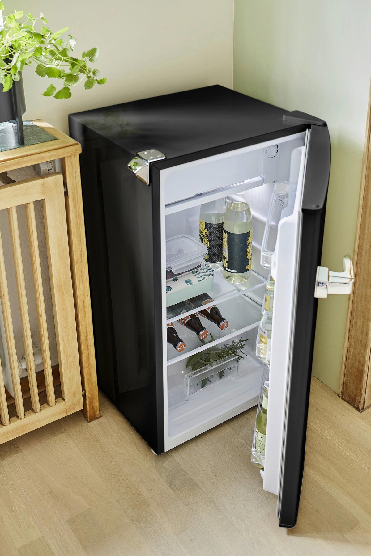 KÜHLSCHRANK Schwarz B: 47,4 cm - Schwarz, Basics, Glas/Kunststoff (47,4/83,1/44,7cm) - Respekta