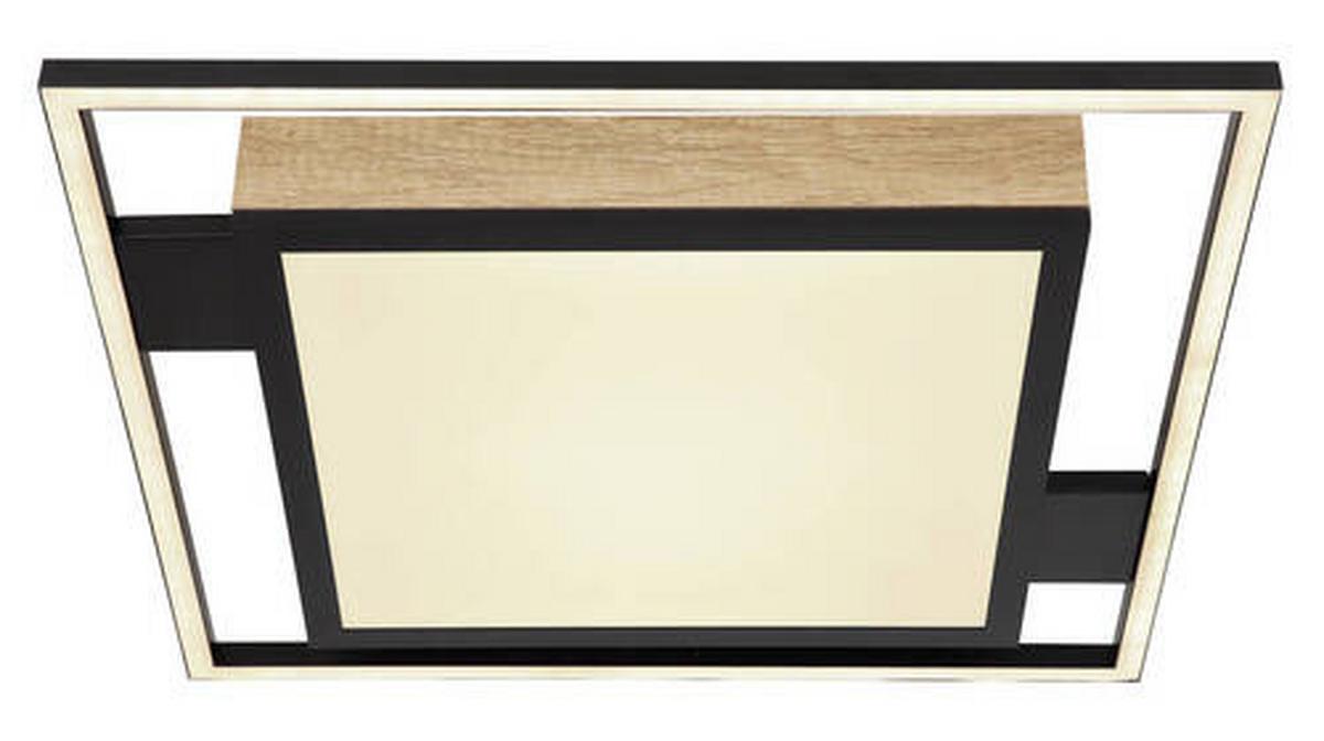 LED-Deckenleuchte 67283-40 - Dunkelbraun/Opal, Design, Holzwerkstoff/Kunststoff (40/40/6cm) - Globo