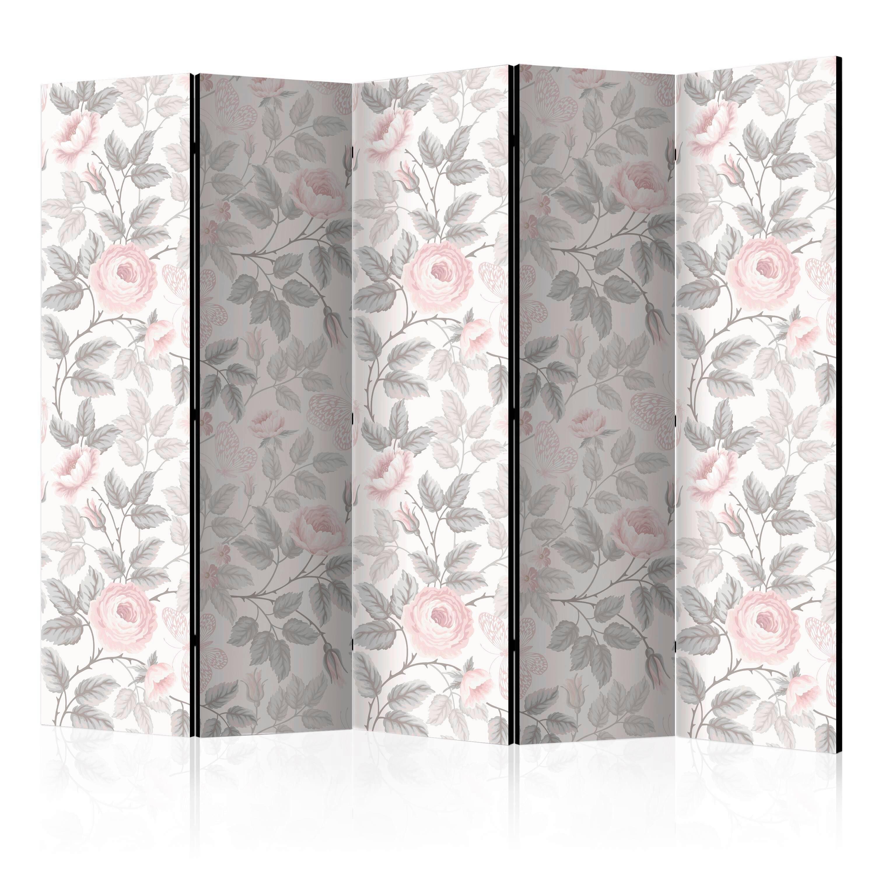 PARAVENT Pink Hellgrau B: 225 cm - Pink/Hellgrau, Basics, Holz/Textil (225/172/3cm) - artgeist