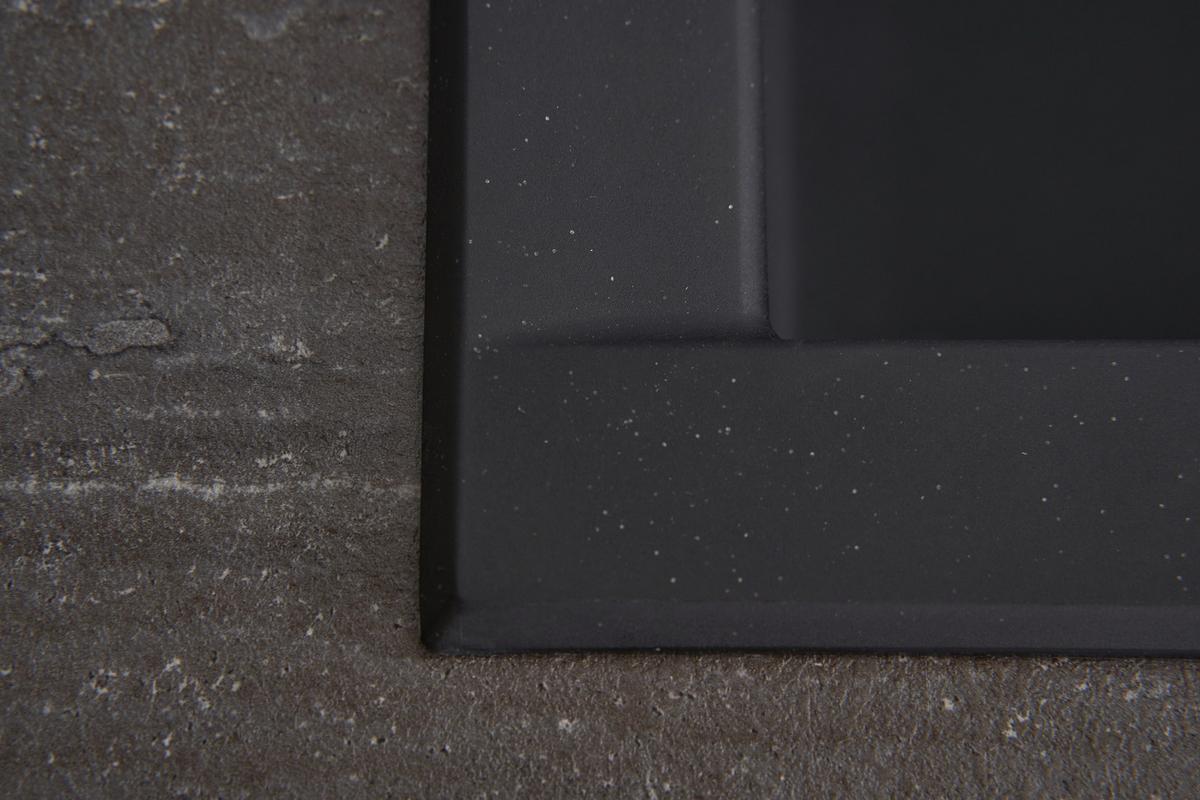 Spüle Respekta Houston Kunststein Bxt: 80x50 Cm - Schwarz, Trend, Glas/Kunststoff (80/21/50cm) - Respekta