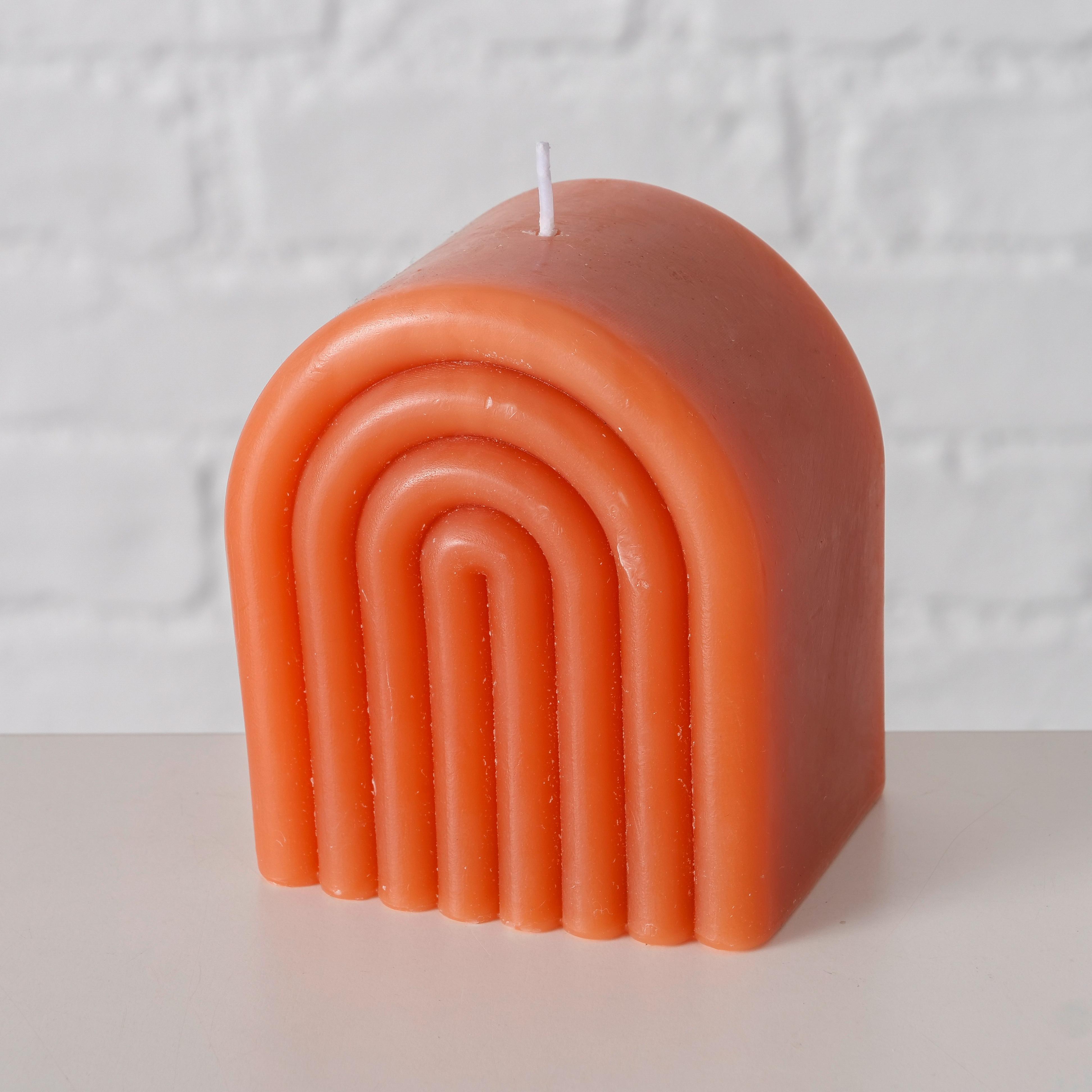 Svíčka ARCH I - oranžová, Moderní, parafín (7,5/6/8,5cm) - Mömax