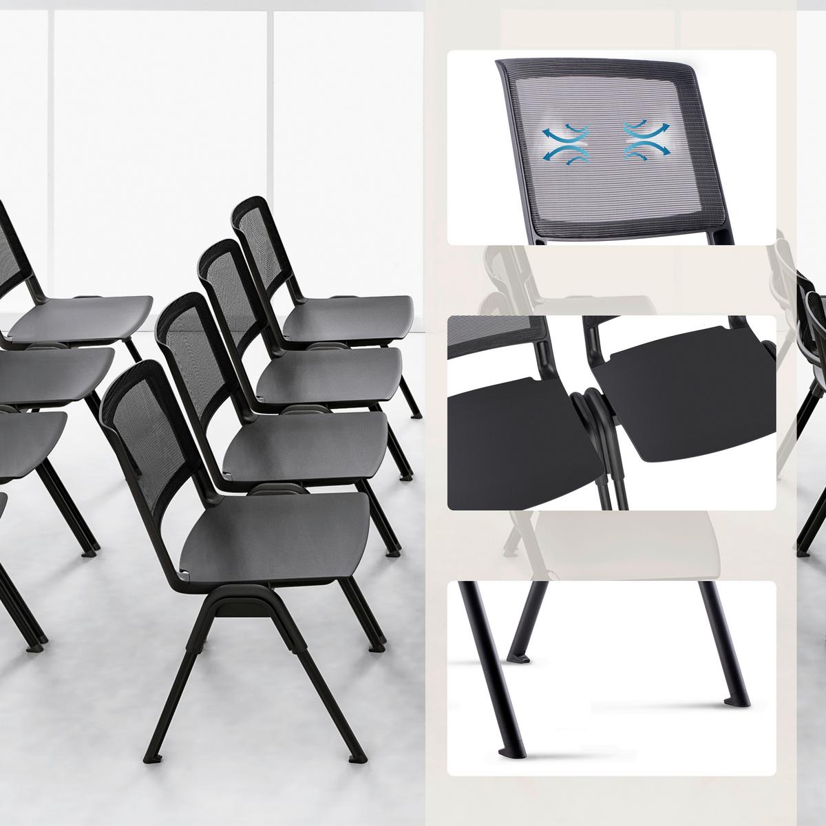 BESUCHERSTUHL Meet Schwarz B: 54cm - Schwarz, MODERN, Textil/Metall (54/81/51cm) - MID.YOU
