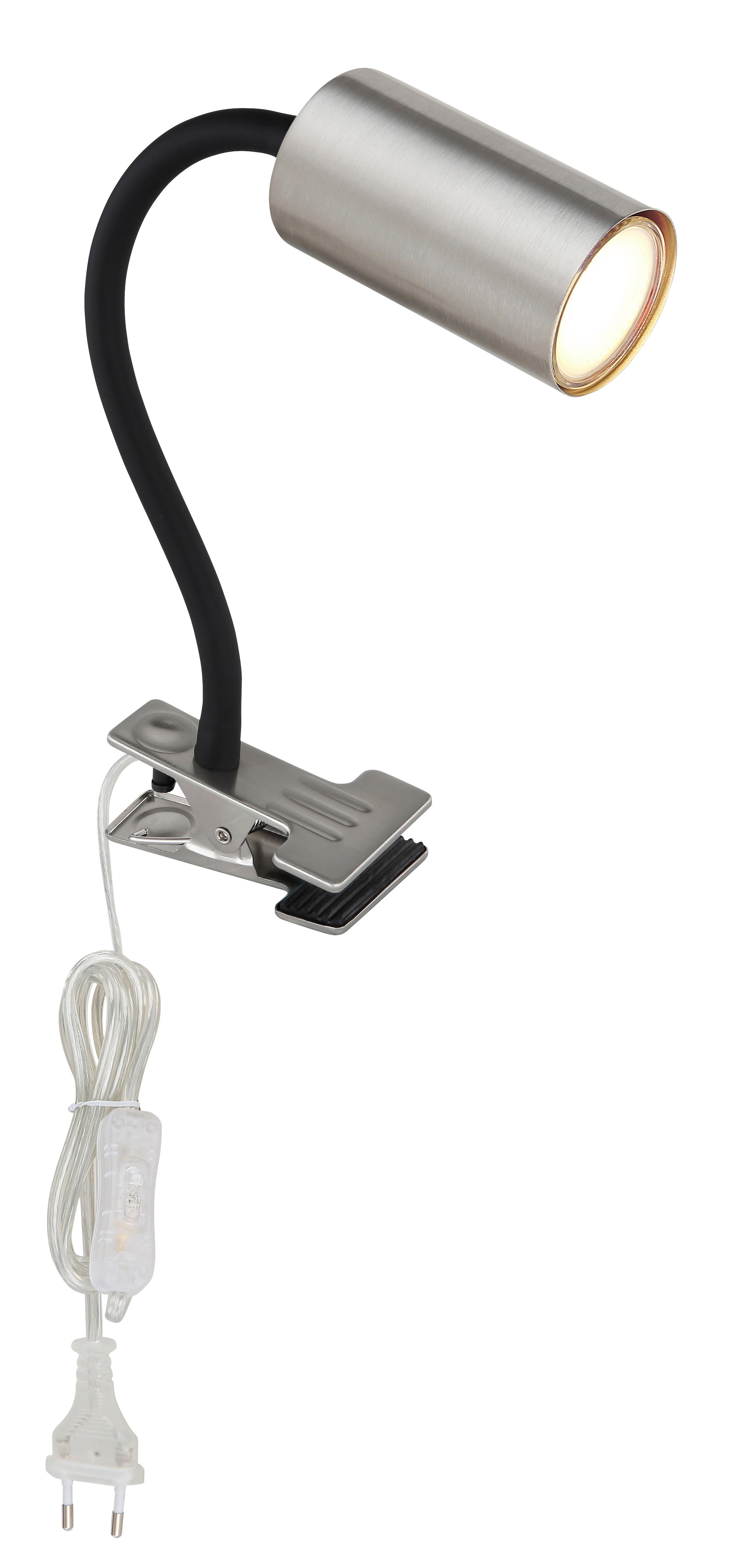 Klemmleuchte 57911k - Schwarz/Nickelfarben, Basics, Kunststoff/Metall (10/5,5/41,5cm) - Globo
