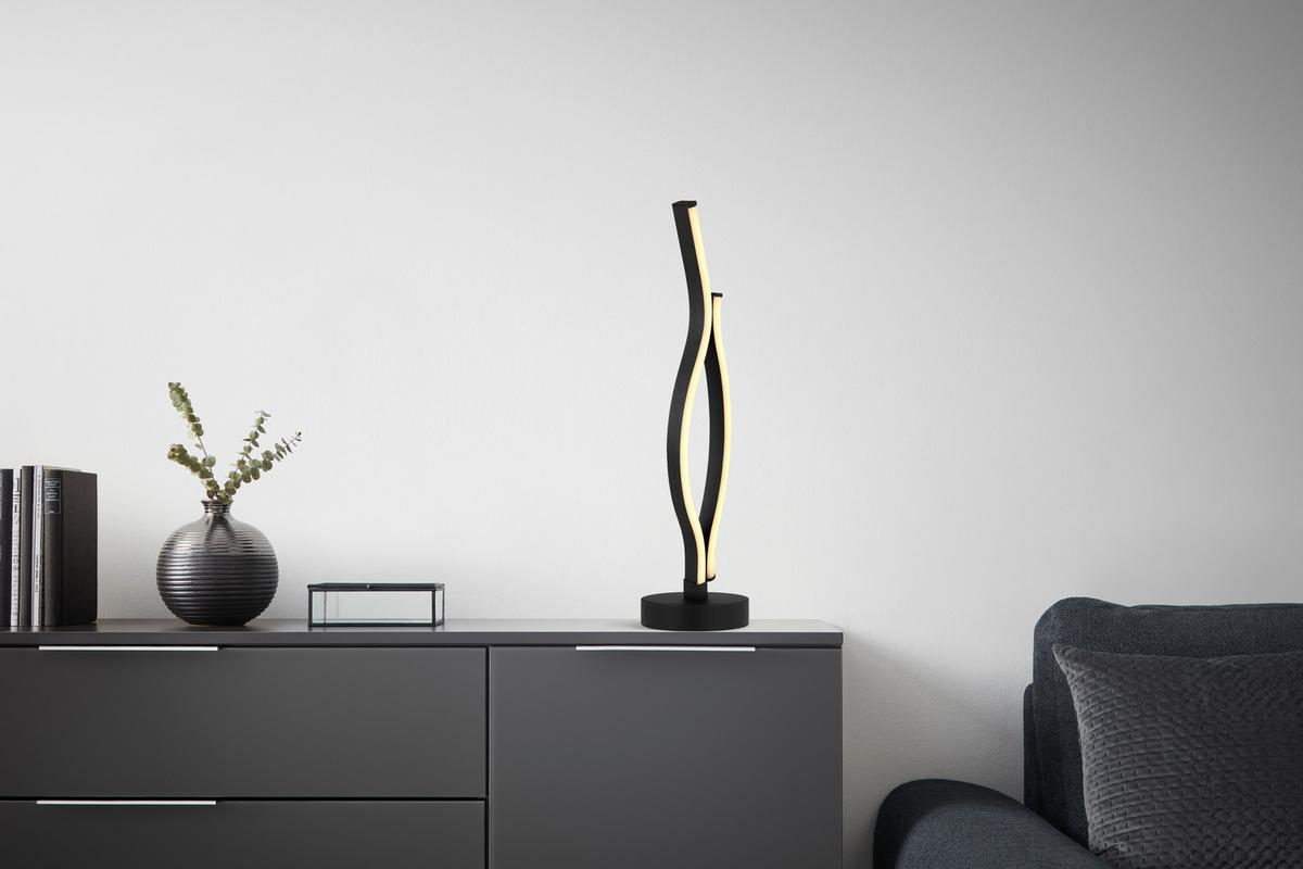 LED stolná lampa RELO - čierna/opálová, Modern, kov/plast (12/47cm) - Mömax