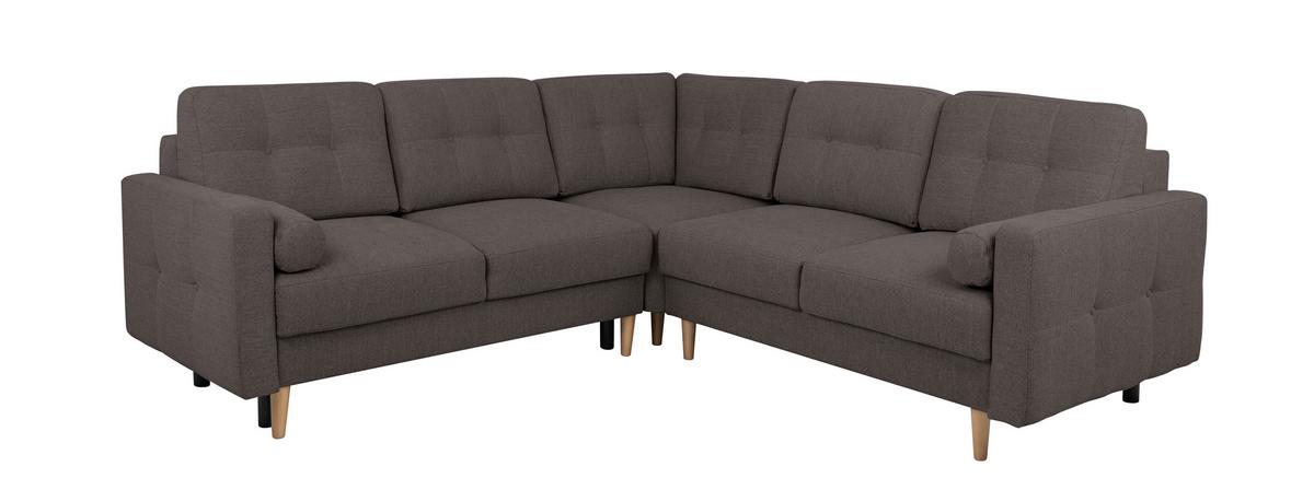 Ecksofa Noret, Grau S: 242x242 Cm - Buchefarben/Grau, Design, Textil (242/242cm) - MID.YOU