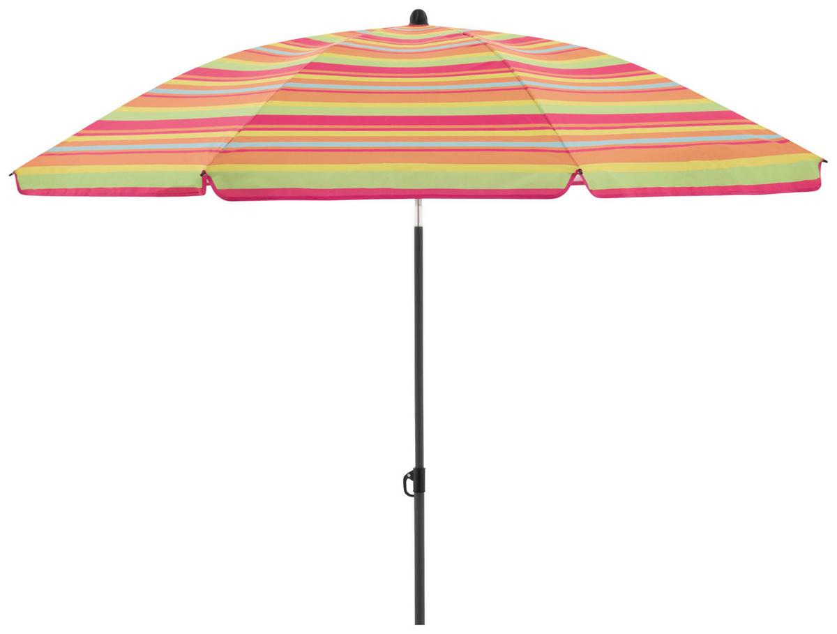 Sonnenschirm Gartenschirm Como Bunt - Blau/Pink, Basics, Textil/Metall (165/203cm)