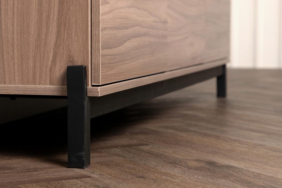 Sideboard Corpus - Nussbaumfarben/Schwarz, Design, Holz/Holzwerkstoff (135/56/40cm) - Livetastic
