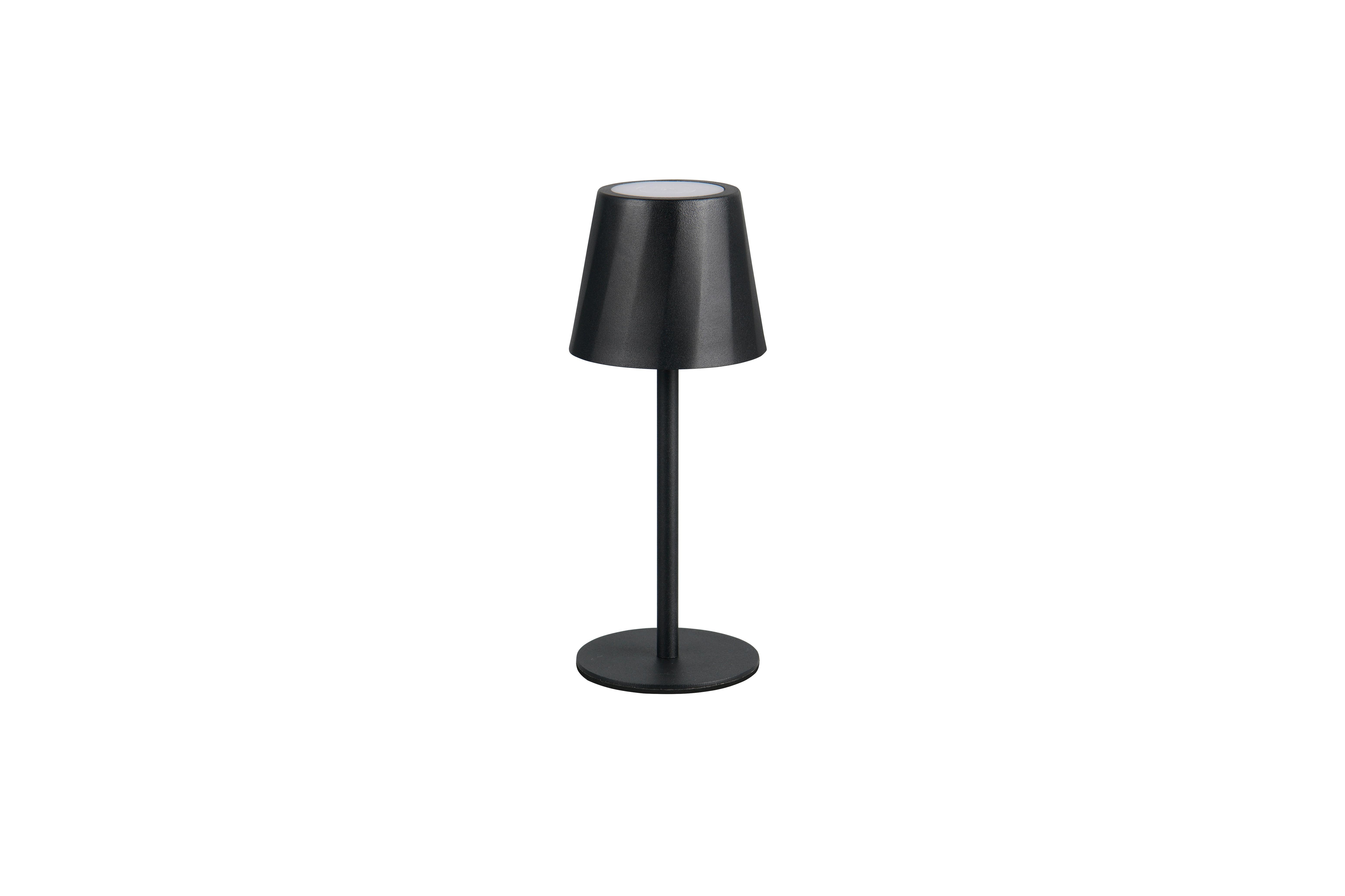 AKKU-TISCHLEUCHTE Tochdimmer, 2700-6500K - Schwarz, Design, Metall (8,5/21cm)