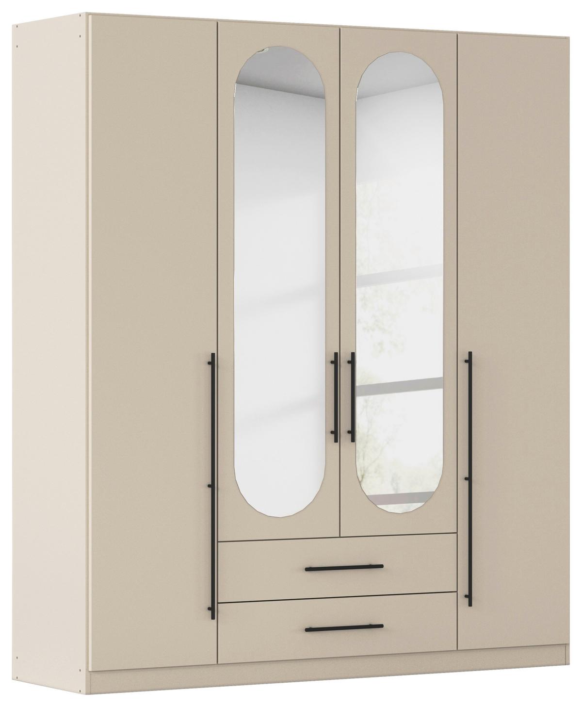 ŠATNÍ SKŘÍŇ S OTOČNÝMI DVEŘMI VERLORA, šířka 181 cm - černá/šampaňská, Konvenční, kov/kompozitní dřevo (181/210/54cm) - Mömax