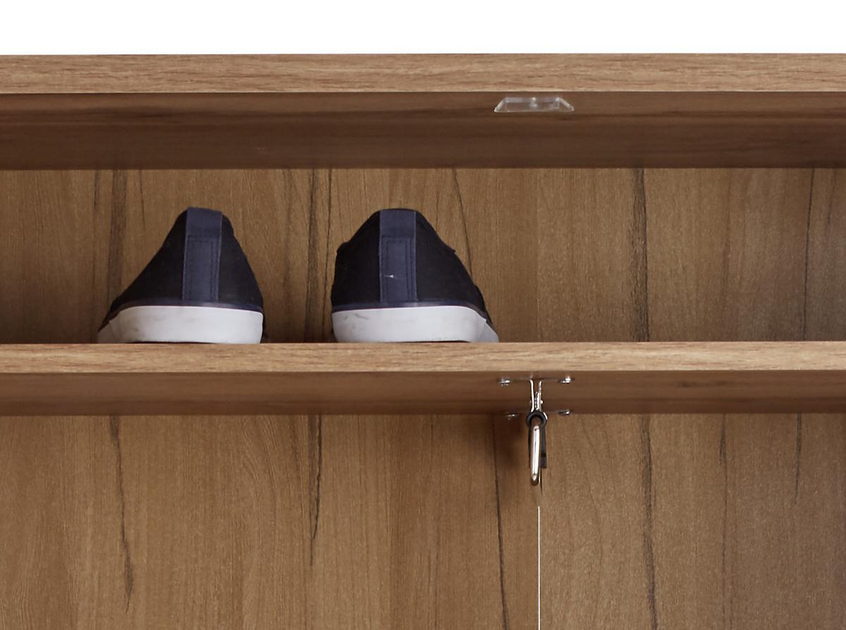 Schuhschrank Venedig Eiche Dekor 2-Türig B: 70 cm - Eichefarben/Dunkelgrau, MODERN, Holzwerkstoff (70/196/35cm)