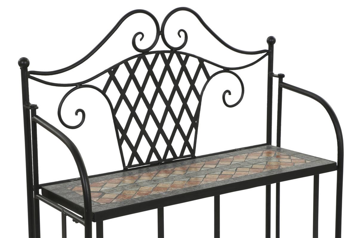 Gartenregal Metall/Keramik Bunt/Schwarz B/H: ca. 62/142cm - Multicolor/Schwarz, MODERN, Keramik/Metall (62/142/29cm) - Siena Garden